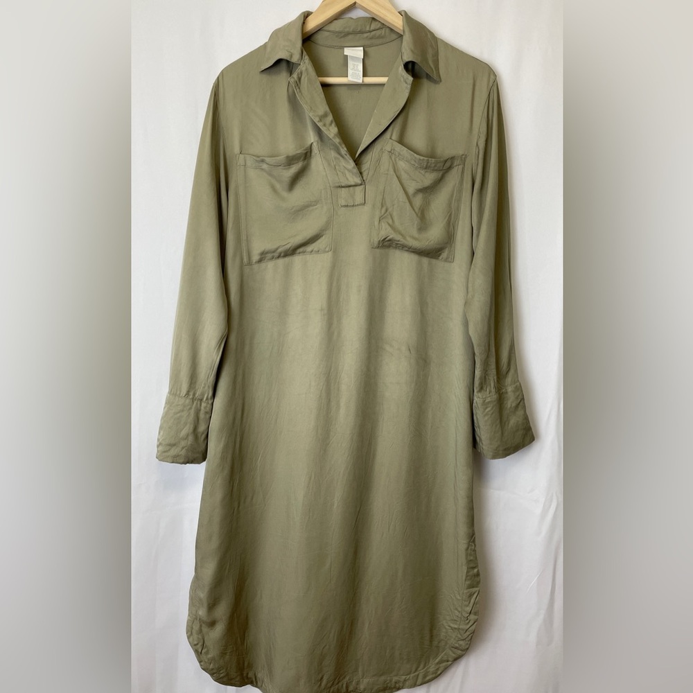 H&M Khaki Shirt Dress (size XS)